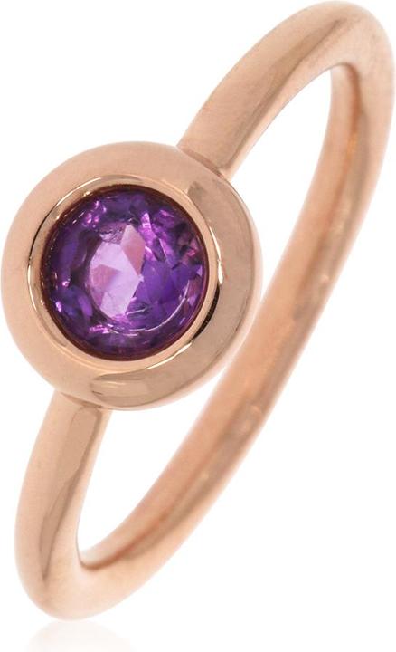 Xen Ring mit 5 mm Amethyst ca. 0,45 ct. rosèvergoldet