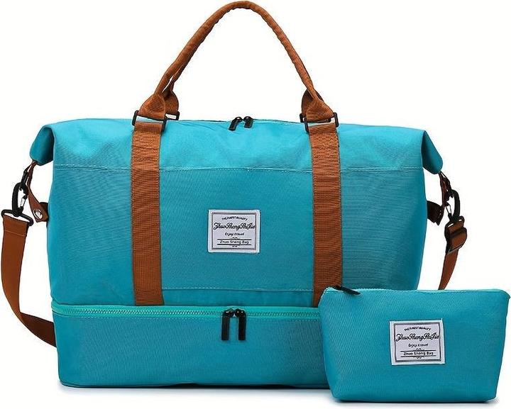 Only-Bags.Store 2tlg. Reisetaschenset mit Kulturbeutel, grosse Kapazität Crossbody Weekender Overnight Bag (55 l)