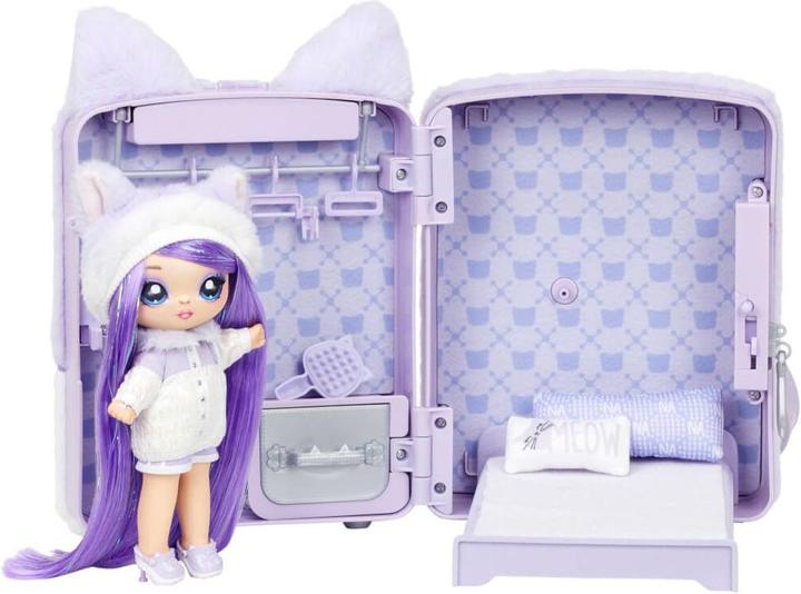 MGA Na. Na. Na. Surprise 3-in-1 Backpack Bedroom Series 3 Playset- Lavender Kitty