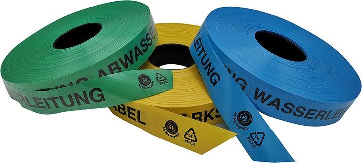 Produktbild NoName Trassen-Warnband 250 m Achtung LWL-Kabel aus mind. 80% Regranulat Blauer Engel z