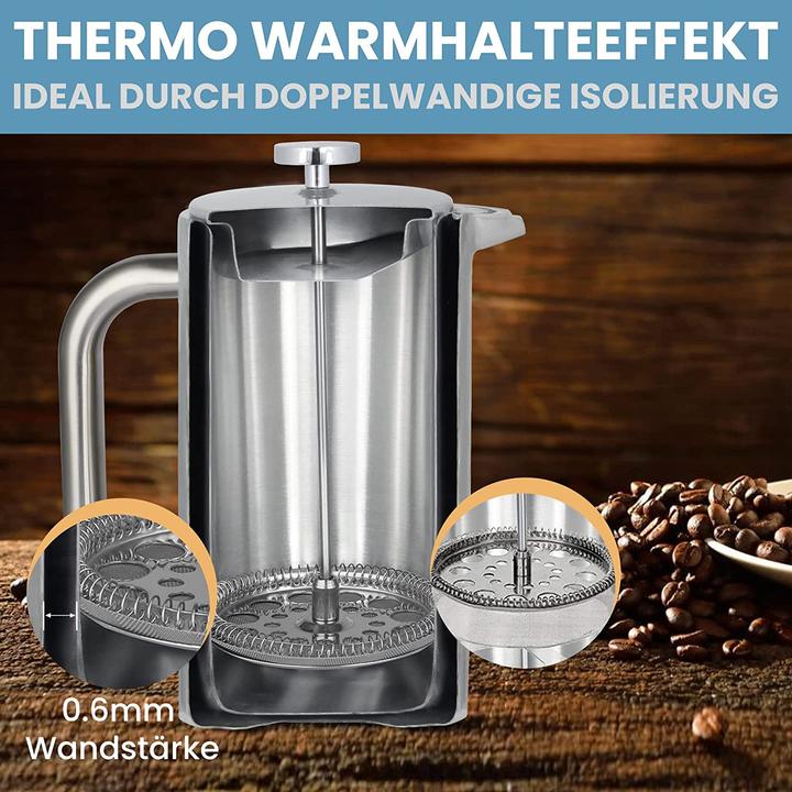 Produktbild French Press und Becher aus Edelstahl