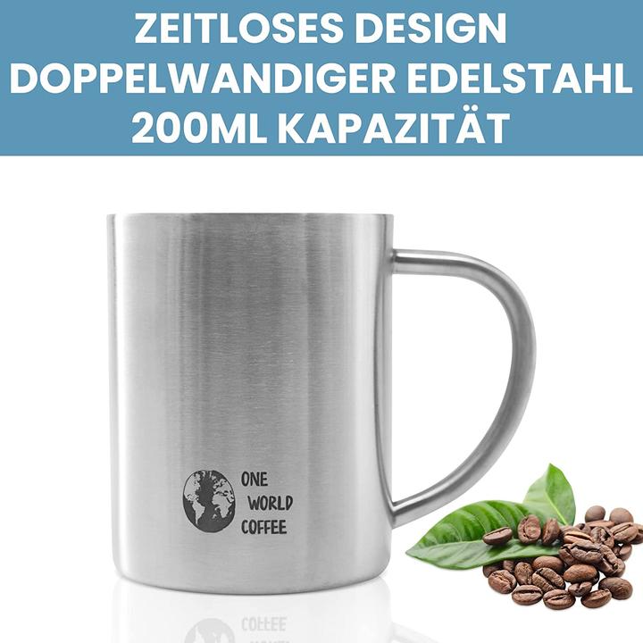 Produktbild French Press und Becher aus Edelstahl