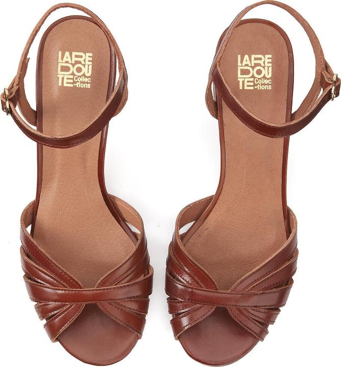 Actual product image La Redoute Collections Leather sandals with medium heel (40)