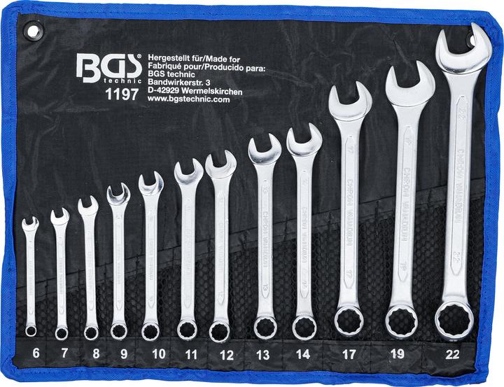 Produktbild BGS Maul-Ringschlüssel-Satz (22 mm, 8 mm, 10  mm, 14 mm, 11 mm, 7 mm, 12 mm, 19 mm, 17 mm, 20 mm, 13 mm, 6 mm, 9 mm)