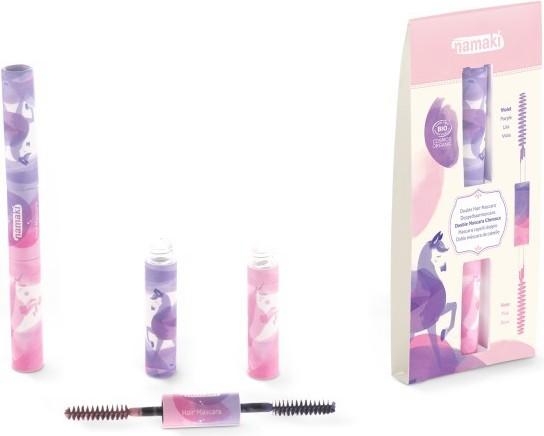 Image du produit Namaki Mascara bio double pour les cheveux 9ml, violet & rose (Cils roulants)