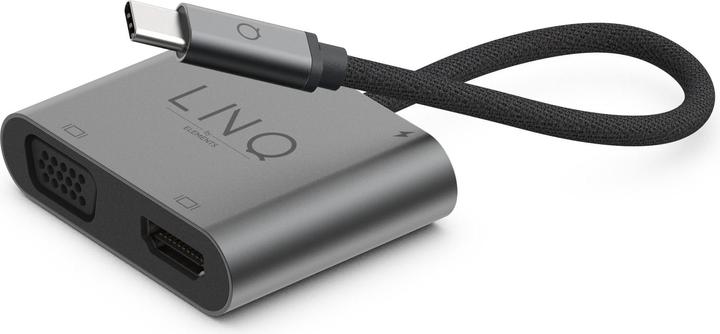 Produktbild LINQ Connects USB-C -> 1x HDMI, 1x VGA, 1x USB-C, 1x USB-A LQ48001 grey (USB-C, 1 Ports)