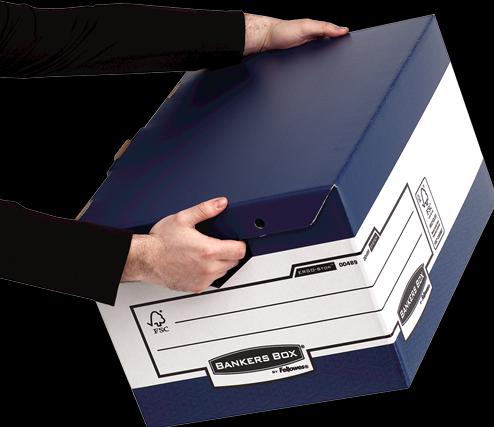 Produktbild Fellowes BANKERS BOX SYSTEM Archiv-Klappdeckelbox Maxi ERGO-Stor, blau, aus 100% recyceltem Karton, FSC zerti (38 x 54.5 x 29.5 cm)