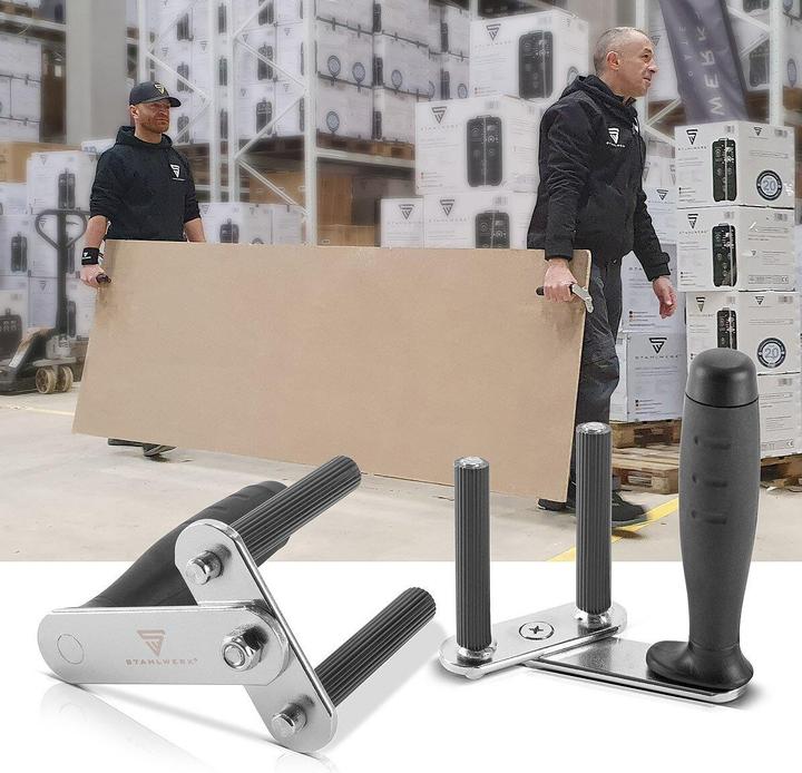 Produktbild Stahlwerk Plattentragehilfe 2er Set mit rutschfestem Tragegriff