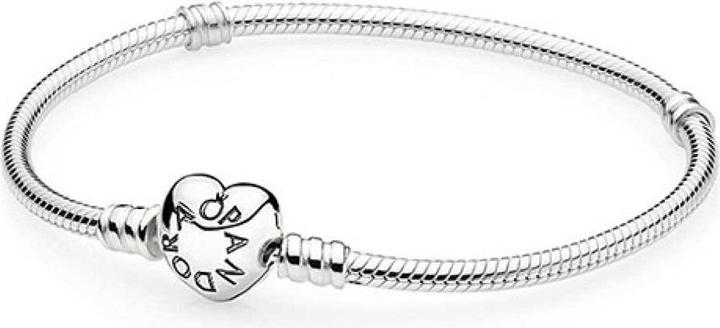 Pandora Bracciale con chiusura a cuore (20 cm, Argento)