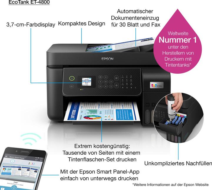 Immagine prodotto Epson EcoTank ET-4800 (Eco-Tank, Colore)