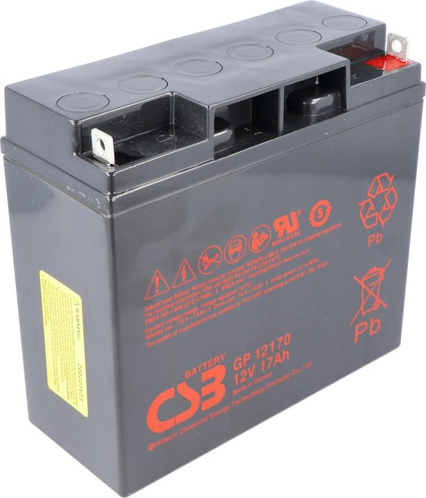 Image du produit CSB GP12170 12 Volt AGM Bleiakku 17Ah, 181x76x167mm M5 Flachpol - M5 B/N 5 Jahres Type + Standby (1 pcs, 17000 mAh)