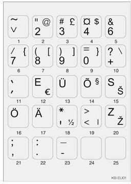 Image du produit Minipicto Autocollant pour clavier KB-UE-01GRY, gris/noir