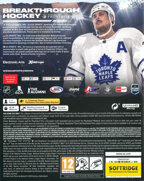 Produktbild EA Games NHL 22 (PS5, DE, FR, IT)