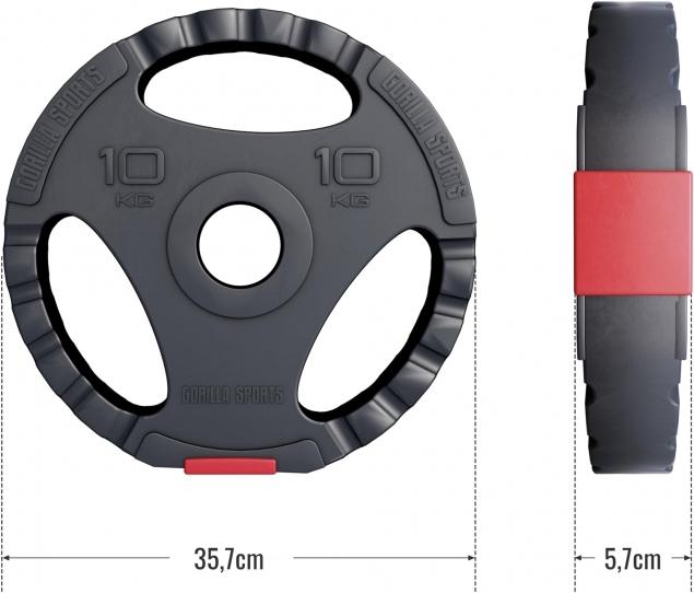 Produktbild Gorilla Sports Hantelscheibe Olympia 50/51mm (1 x 10 kg)