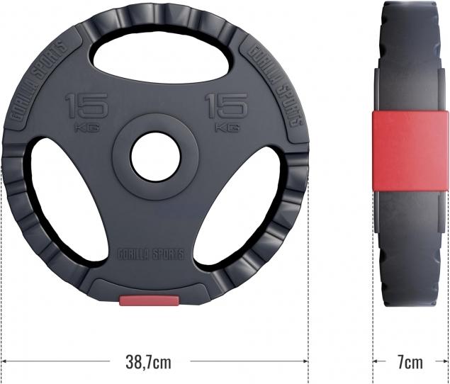 Produktbild Gorilla Sports Hantelscheibe Olympia 50/51mm (1 x 15 kg)