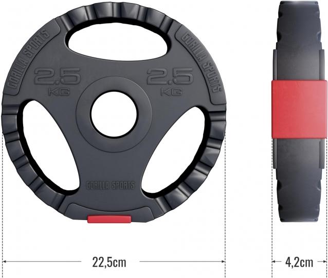Produktbild Gorilla Sports Hantelscheibe Olympia 50/51mm (1 x 2.5 kg)