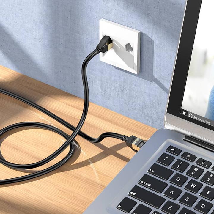 Actual product image Hoco US02 1M Pure Copper CAT 6 Gigabit Ethernet Cable Black (CAT6, 1 m)