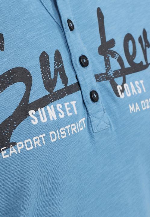 Actual product image Casa Moda T-Shirt Kurzarm-Henley-Shirt mit Print und Stickerei (M)
