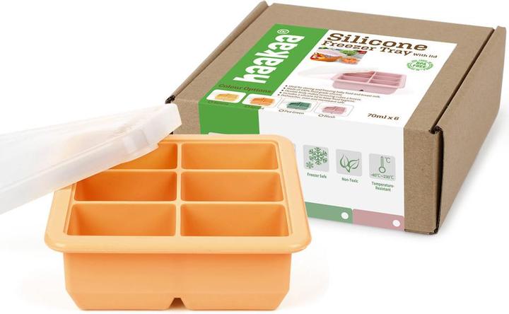 Actual product image Haakaa Baby Food and Breast Milk Freezer Tray - 6 Compartments - Apricot