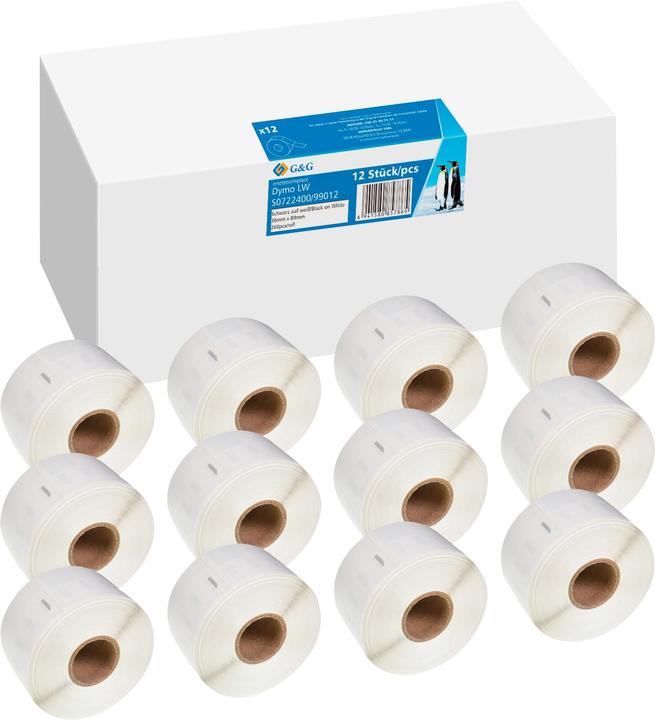 12x 260 Etiketten -VORTEILSPACK- Kompatibel mit Dymo 99012/ s0722400