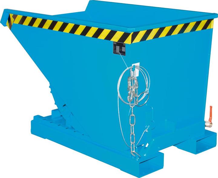 Produktbild eurokraft pro Mini-Kippbehälter für Späne, Volumen 0,225 m³, blau RAL 5012 (225 l)