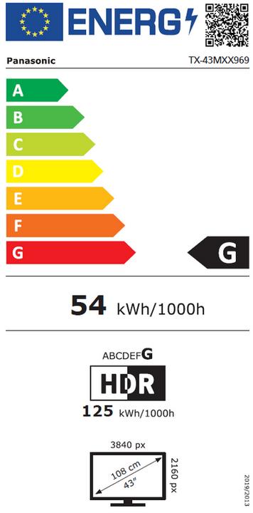 Energie-Label Panasonic TX-43MXX969 (43", LCD, 4K)