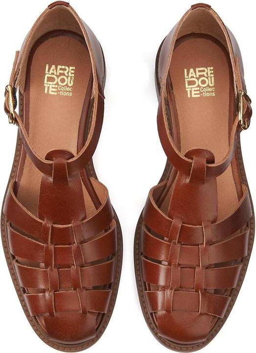 Actual product image La Redoute Collections Leather sandals with a flat heel (39)
