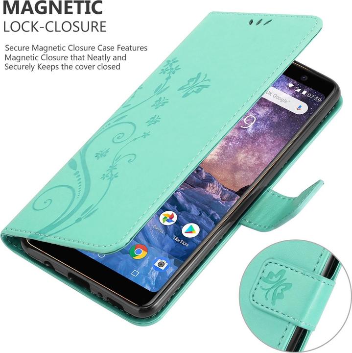 Image du produit Cadorabo Étui Flower Book pour Nokia 7 PLUS (Nokia 7 Plus)