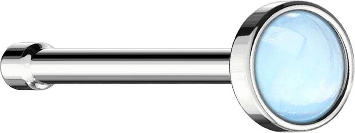 Star Piercing Nasenstecker gerade silber mit Epoxidstein blau (ohne Messing, Chirurgenstahl 316L)