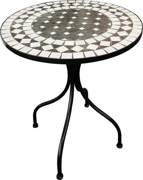 Produktbild Mojawo Mosaik Tisch Balkontisch Gartentisch rund Ø60xH70 cm Anthrazit /Grau (60 cm)