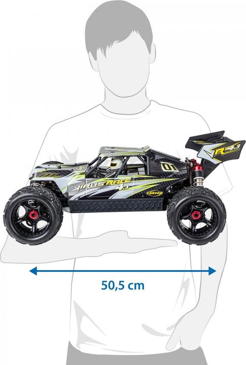 Produktbild Carson 1:8 Virus Race 4.3 4S bl. 100% RTR weiss (RTR Ready-to-Run)
