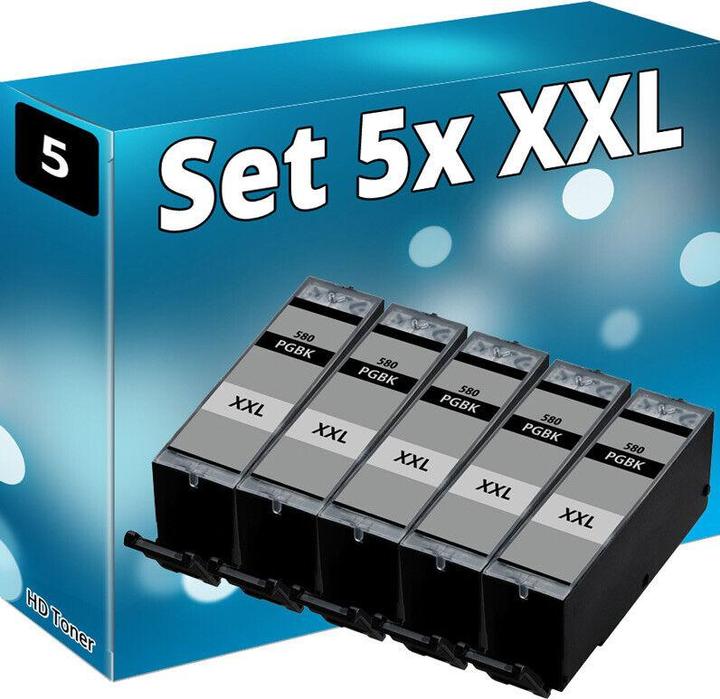 Actual product image Druckfuxx 5x XXL DRUCKER PATRONEN für CANON PIXMA TS9540 TS9541C TS9550 TS9550C