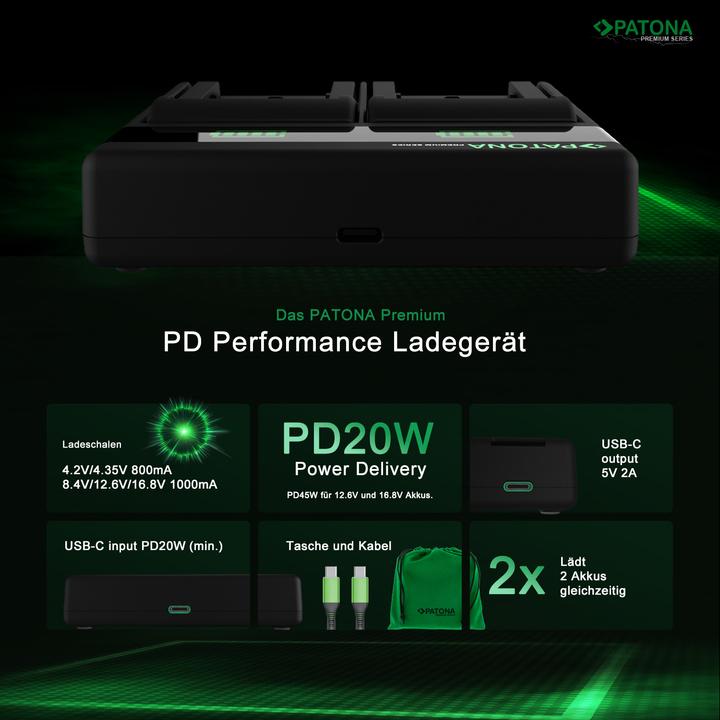 Produktbild Patona Batteries Replacement Dual Charger USB USB-C (Kamera Akku Ladegerät)