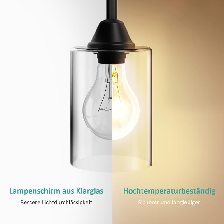 Actual product image Emke Kyle Floor Lamp, E27 Glass Floor Lamp with Foot Switch, Black (E27)