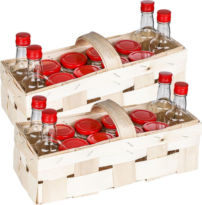 Casativo 26-teiliges Einmachgläser Set im Holzkorb (26 Stk.)