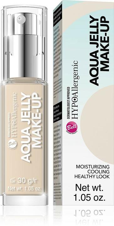 Actual product image Bell Cosmetics HypoAllergenic Aqua Jelly Make-Up hypoallergenic moisturising and mattifying foundati (Light sand beige)