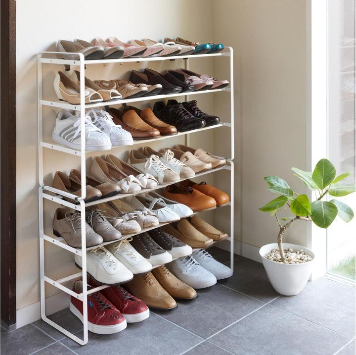 Actual product image Yamazaki 3-tier extendable shoe rack FRAME (41 x 25 x 46 cm)