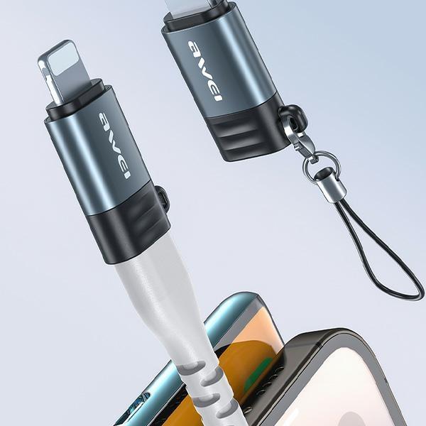 Produktbild Awei Adapter A11 USB-C/Lightning szary /grey (Lightning, USB Typ C, Lightning, USB Typ C)