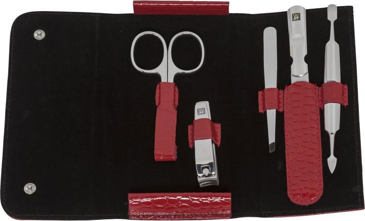 Actual product image Zwilling CLASSIC INOX croco push-button case, red, 5 pcs.