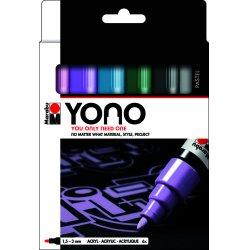 Image du produit Marabu Marqueur acrylique Yono (Multicolore, Vert, Bleu, Violet, Gris, 3 mm, 6 x)