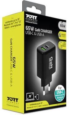 Produktbild Port Designs Alim USB 65W Techno GaN USB A + USB C sans câbles (65 W)