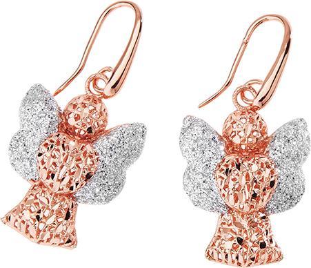 Ottaviani Rose gold bronze earrings with silver glitter