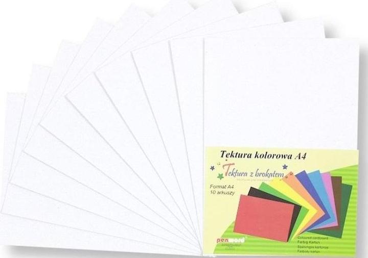 Produktbild Penword A4-Karton, glatt, weisser Glitzer, 10 Stück (weisser Glitzer)