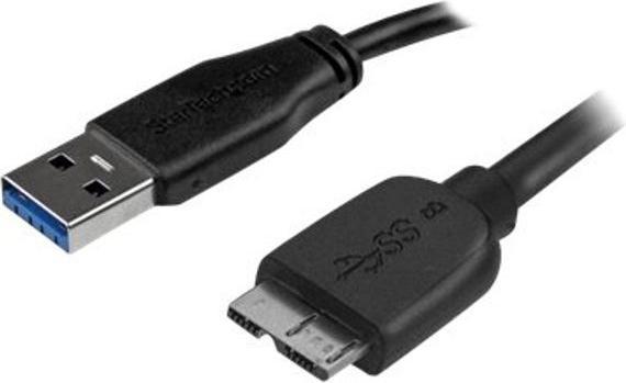 StarTech Cavo da 3m sottile SuperSpeed USB 3.0 A a Micro B - St/St - Cavo di collegamento USB 3.0 - Nero (3 m, USB 3.2 Gen 1)