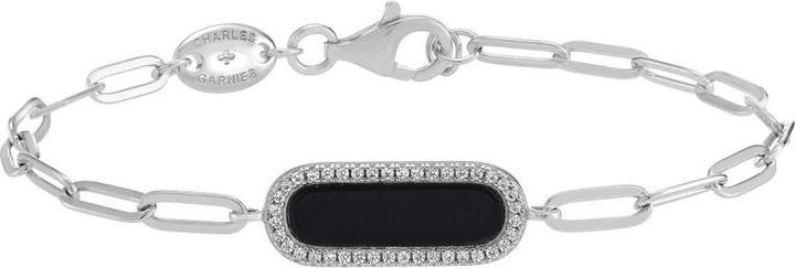 Charles Garnier Armband aus Silber, Zirkonoxid, schwarzem Onyx (20 cm, Silber)