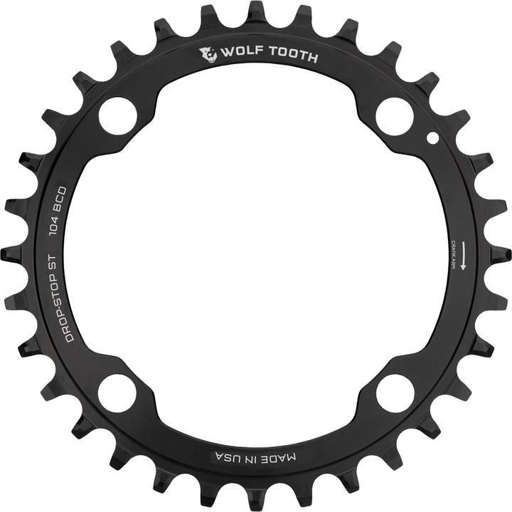 Actual product image Wolf Tooth Chainring, Shimano 12-speed, 104 BCD, 36 t., black (104)