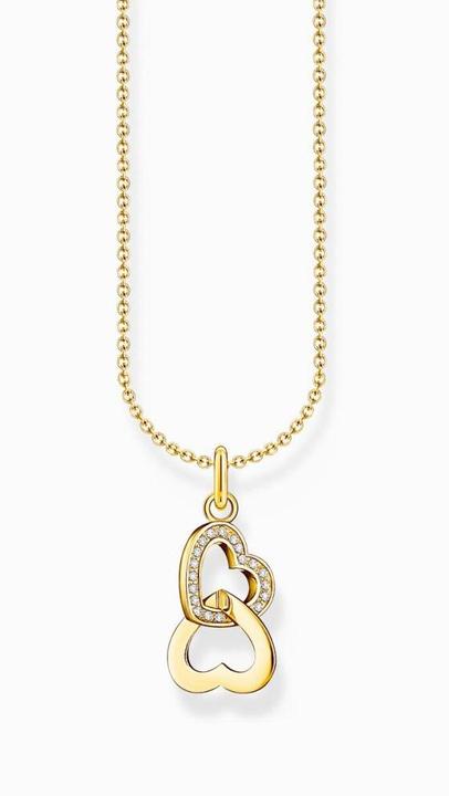 Image du produit Thomas Sabo Chaîne avec pendentif coeurs entrelacés plaqué or (Zircone, 38 - 45 cm)