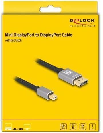 Image du produit Delock Câble Mini DisplayPort vers DisplayPort 8K 60 Hz 3 m gr (3 m, DisplayPort)