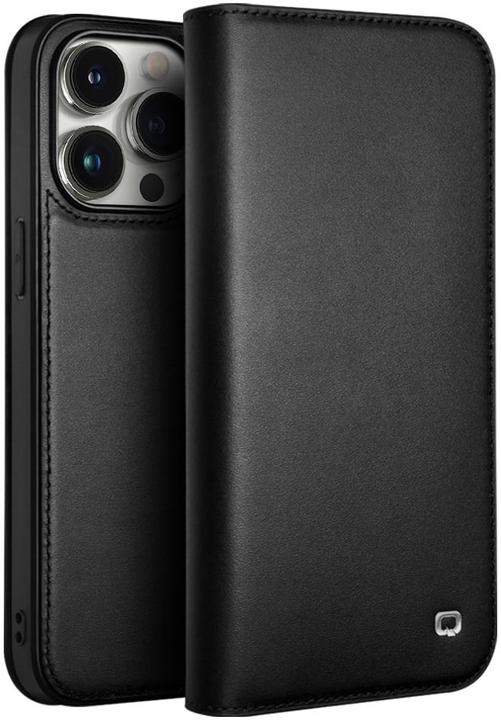 Actual product image QiAlino Fourre Flip cuir véritable mat (Apple iPhone 16 Pro)