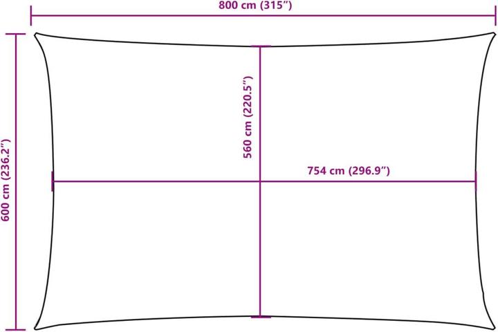 Image du produit VidaXL Voile d'ombrage (600 x 800 cm)